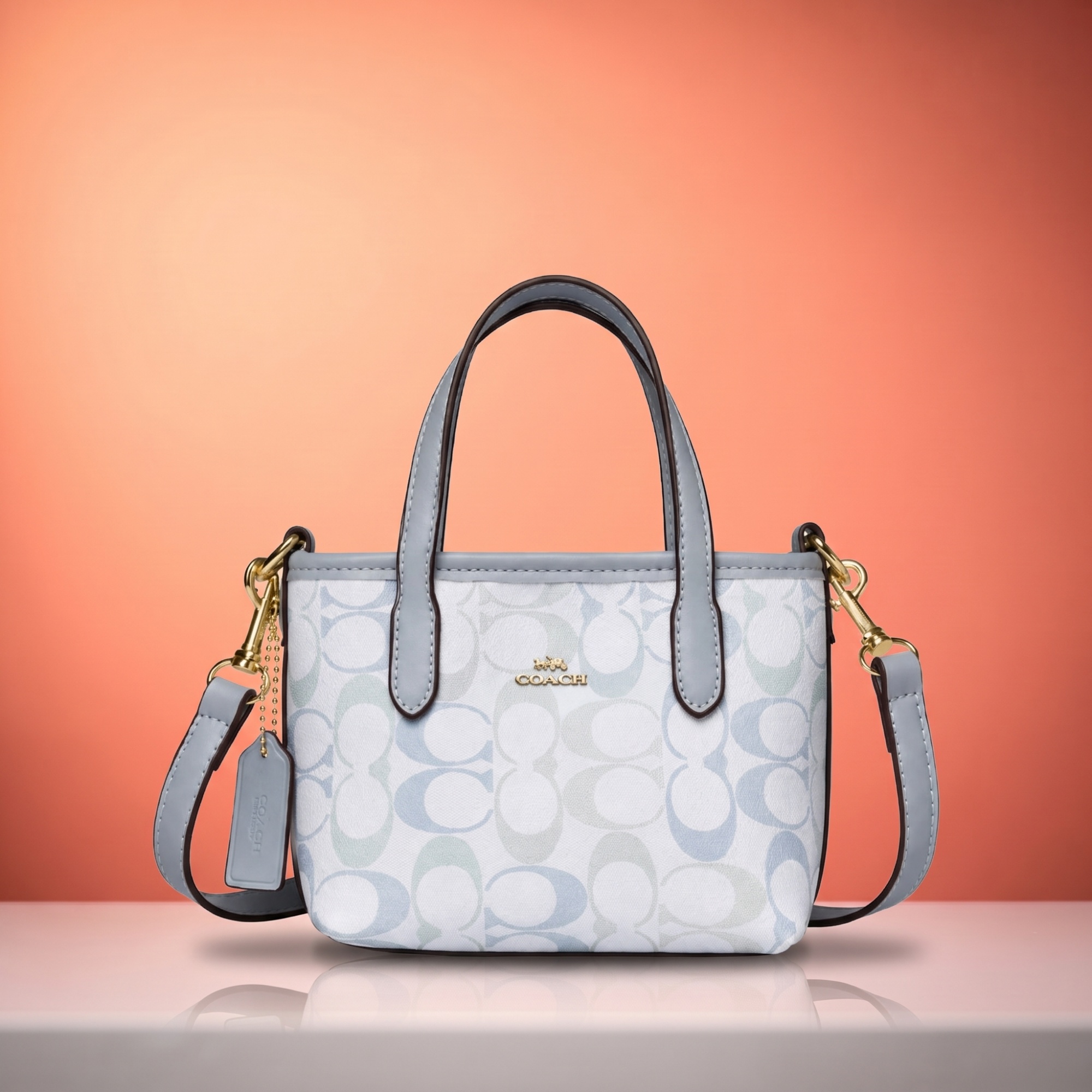 Coach Mini Tote — Light Blue