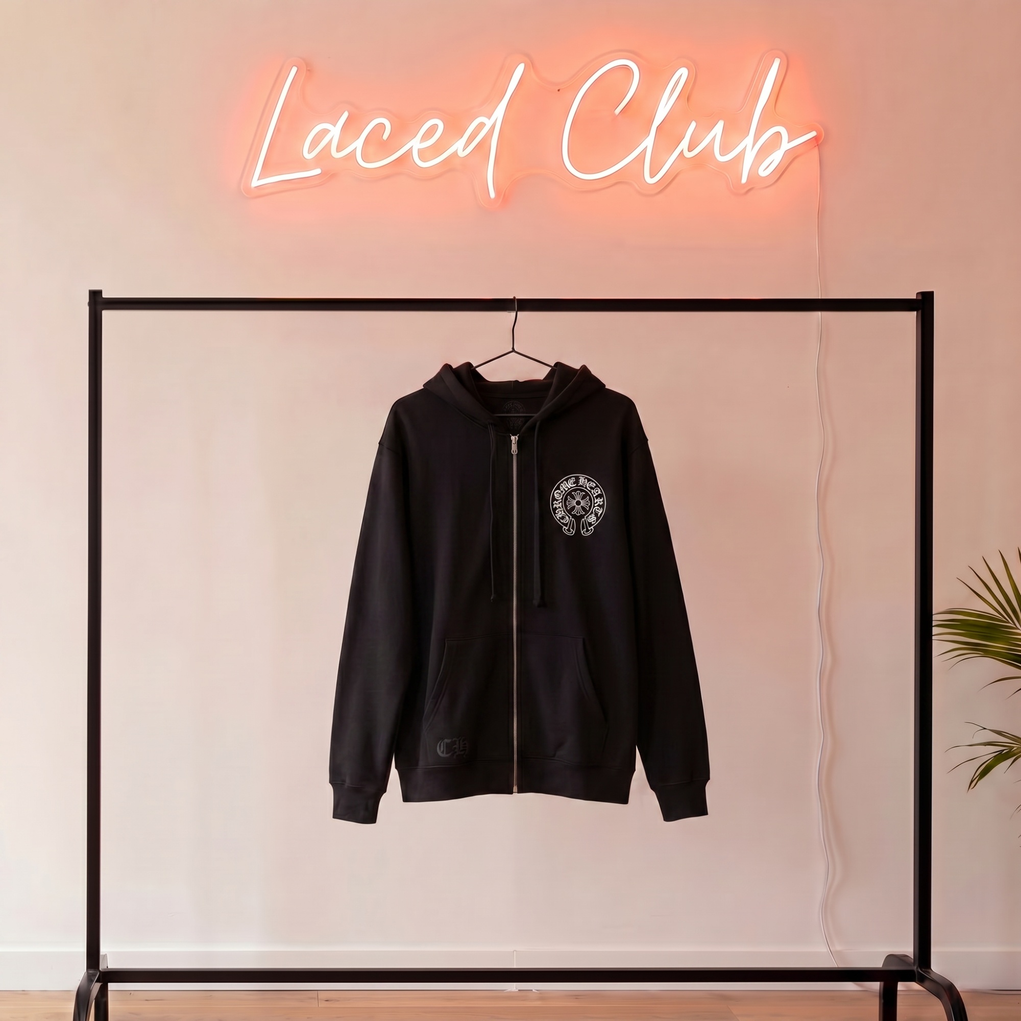 Chrome Hearts Zip Up Hoodie — Black Horseshoe